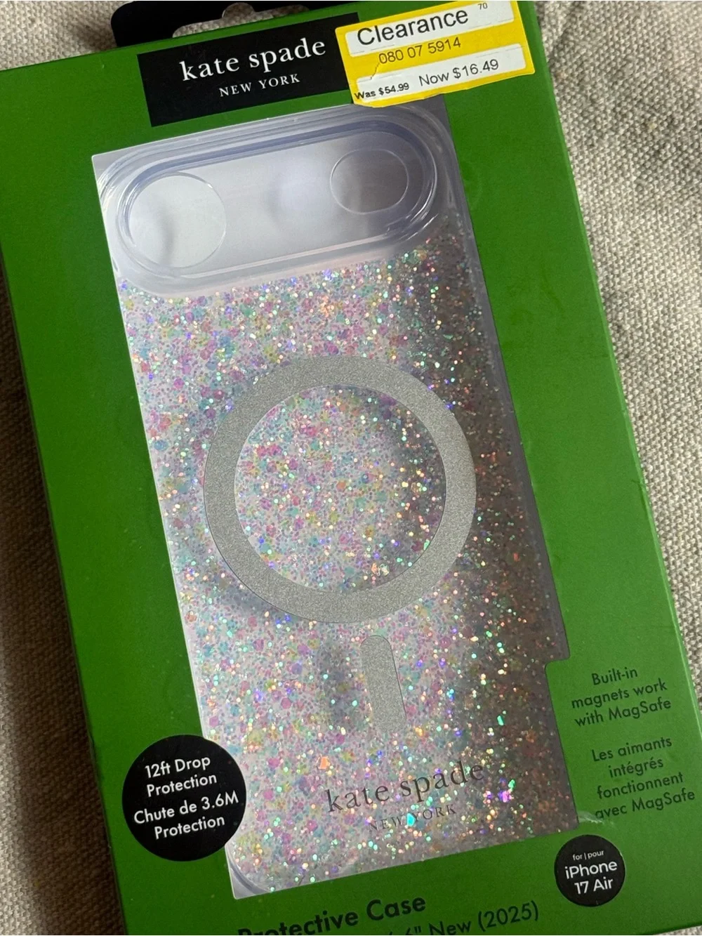 kate spade Glitter MagSafe iPhone 17 Air Case Iridescent Glitter